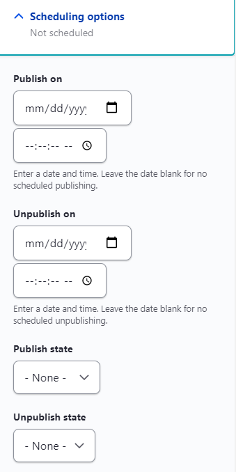 News Scheduling Panel 